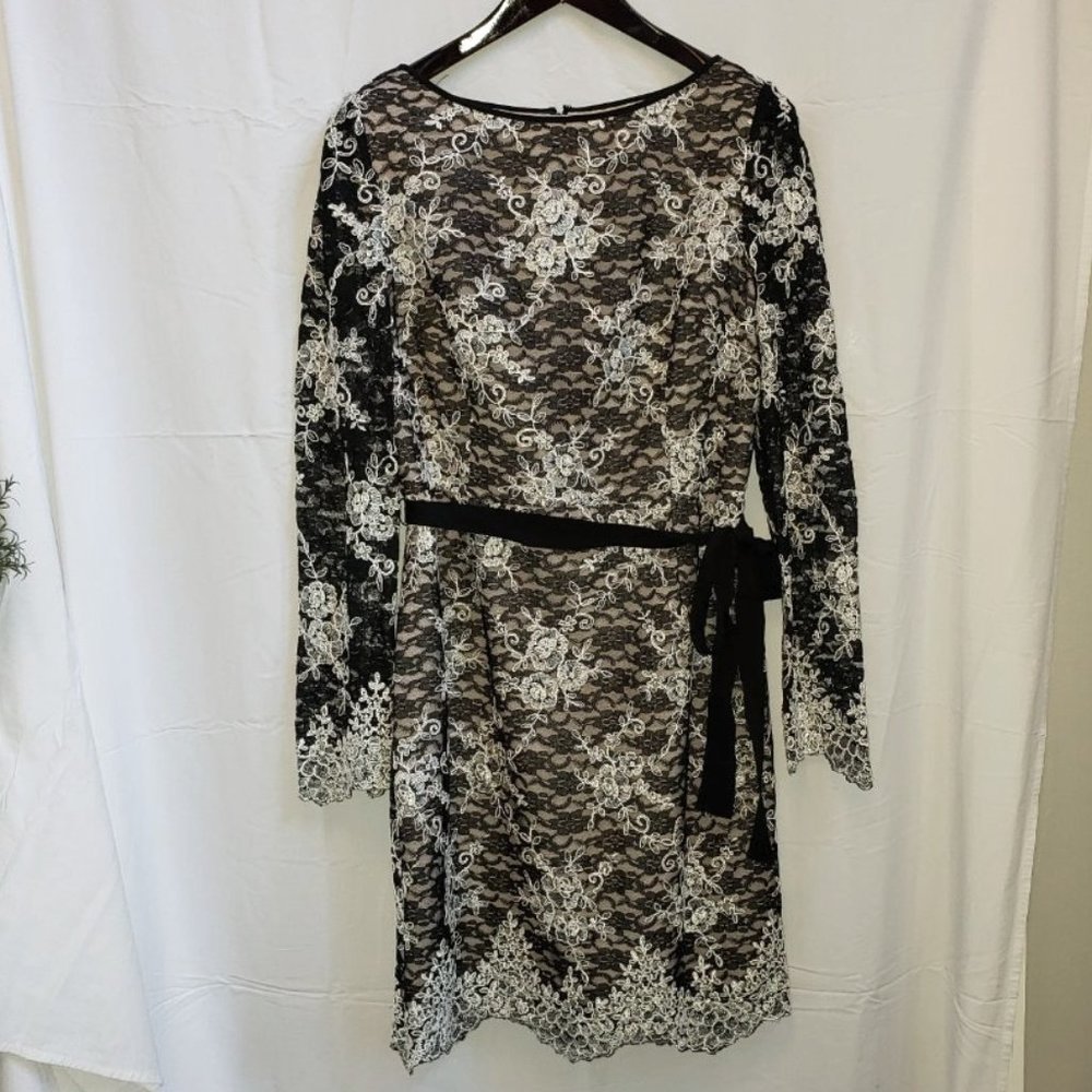 Antonio Melani Black and White Lace Cocktail Dress (NWT)